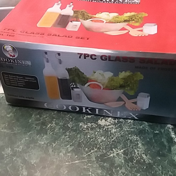 NIB☆ Glass Salad Set - Picture 2 of 3